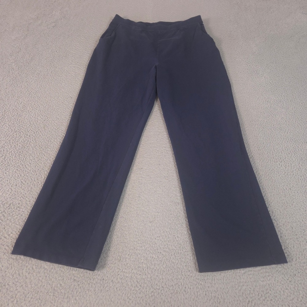 L.L.Bean Pants Womens L Regular Navy Straight Leg Elastic‎ Waist Stretch Casual